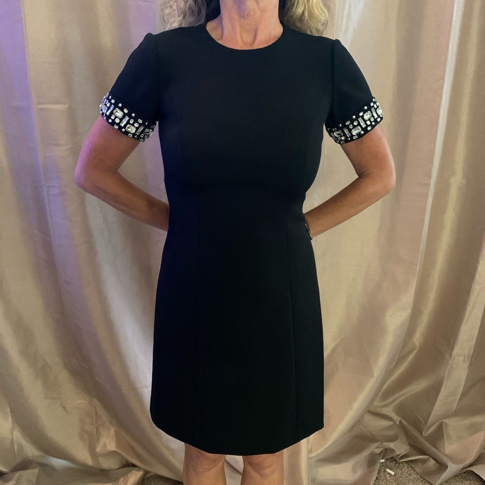 Michael Kors Structured Dress w Rhinestone Detail